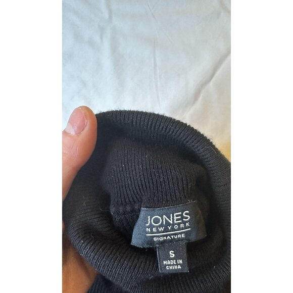 Jones New York Sutton Mock Neck Tank Top Ribbed Black Viscose Small - Picture 4 of 8